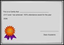 Attendance Certificate